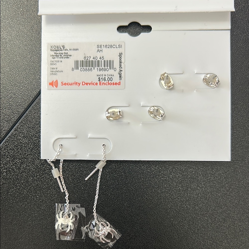 LC Lauren Conrad Silver Halloween Earrings Set - Picture 3 of 3